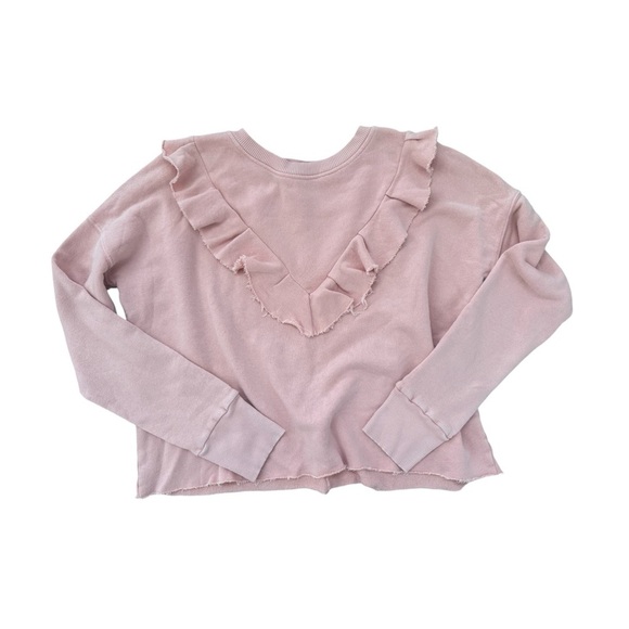 Free People NWT Ooh La Ruffle Pullover Sweatshirt medium - Picture 2 of 6